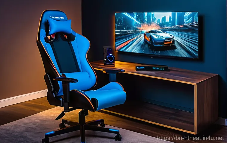게임용 홈시어터 세팅 - **Prompt 1: Immersive 4K Gaming Haven**
"A vibrant, dynamic shot of a young person, approximatel...